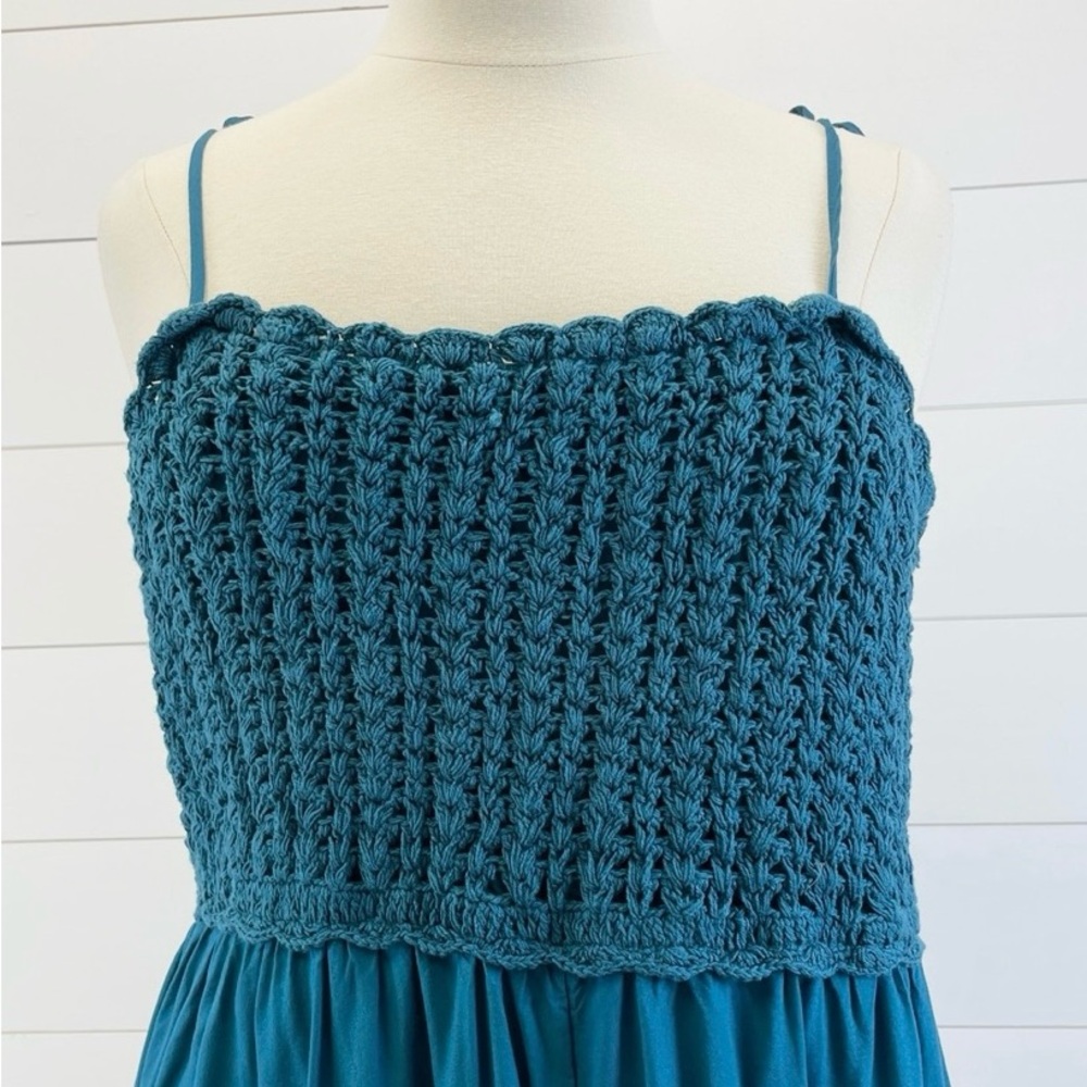 ✂️✂️NWT Lane Bryant 
Teal crocheted Top Dress